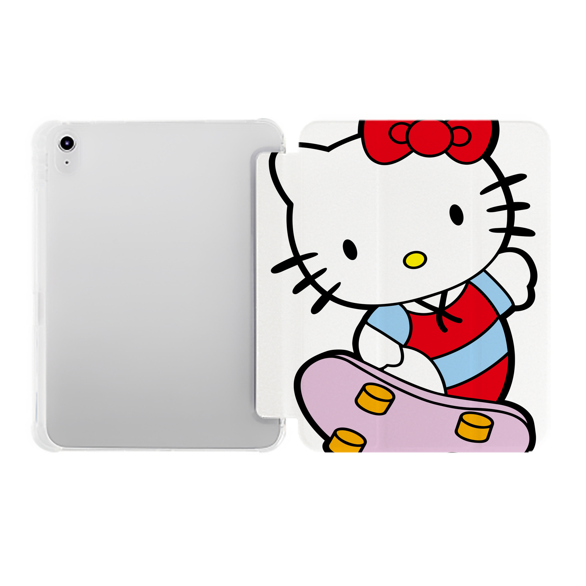 （画像用） Hello Kitty ハローキティ IPad ケース ペン収納付き 三つ折りスタンド PUレザー×シリコン 対応機種9.5/10.5/10.9インチ